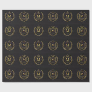 Papel De Presente "Emblema Real NMKY – Design de Brasão com Monogram