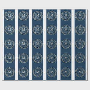 Papel De Presente "Emblema Real NMKY – Design de Brasão com Monogram