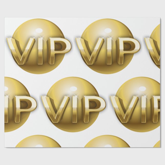 Papel De Presente Emblema VIP Ouro 3D de Luxo (Aberto)