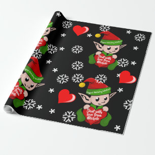 Papel De Presente Embrulhamento de presente do Elf Love Personalizad