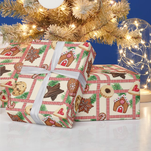 Papel De Presente Embrulho de Biscoito (Feriados)