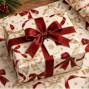 Papel De Presente Embrulho de Presente com Laço de Seda Elegante