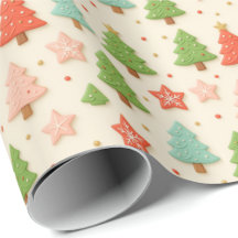 Embrulho de Presente de Natal com Falsos Biscoitos