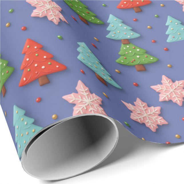 Papel De Presente Embrulho de Presente de Natal com Falsos Biscoitos (Criador carregado)
