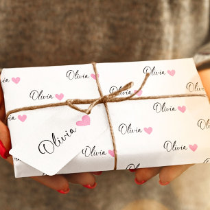 Papel De Presente Embrulho de Presente Personalizado Nome Aniversári