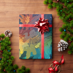 Papel De Presente Embrulho festivo colorido e fofo para o Natal