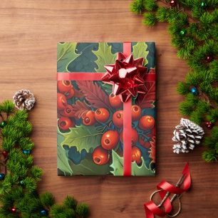 Papel De Presente Embrulho festivo colorido e fofo para o Natal