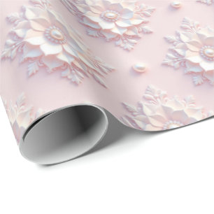 Papel De Presente Embrulho Floral de Casamento com Estilo '3D' Moder