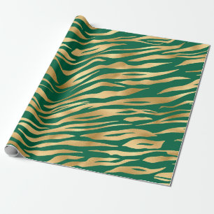 Papel De Presente Emerald e Dourado Safari Series Design 2