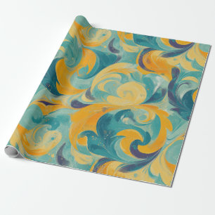 Papel De Presente Emerald Green e Dourada Abstrato inspirada em Pais