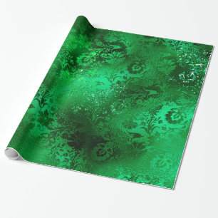Papel De Presente Emerald Green Glam Cor damasco