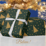 Papel De Presente Emerald Green Gold Glitter Xmas Trees and Stars<br><div class="desc">Enjoy gift giving with this Elegant Trendy Cute Emerald Green Gold Glitter Christmas Trees and Stars Wrapping Paper. Have a Wonderful Christmas!</div>