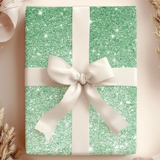 Papel De Presente Emerald Green Ombre Glitter (Criador carregado)