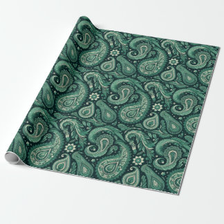 Papel De Presente Emerald Green Paisley
