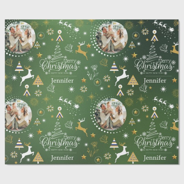 Papel De Presente Emerald Green - Presente de Natal Merry Wr (Aberto)