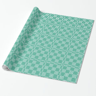 Papel De Presente Emerald Green White Impressão Japonês