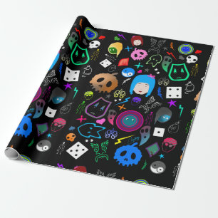 Papel De Presente Emo Halloween Pattern