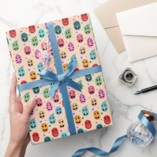 Papel De Presente Emoções Rostos Coloridos