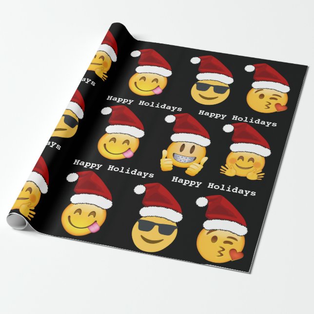 Papel De Presente Emoji Christmas (Desenrolado)