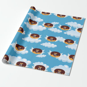 Papel De Presente Emoji de Humor de Comida de Donut de Chocolate