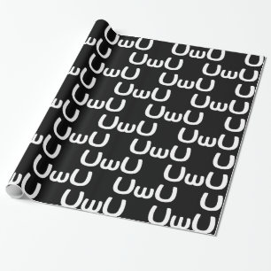 Papel De Presente Emoticon feliz da cara do Anime de UwU