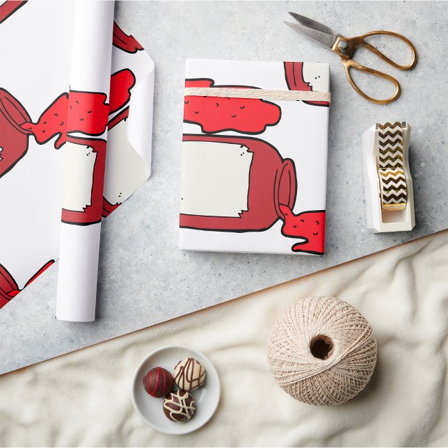 Papel De Presente Emperramento esmagado - Jar Vermelho Bonito (Criador carregado)