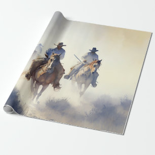 Papel De Presente Empoeirada Aquarela Ocidental “Posse - A Caçada”
