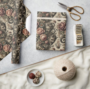 Papel De Presente Empregos 🩸 para Meninos - Vitoriano Gótico