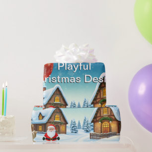 Papel De Presente Encantador Design de Natal Divertido