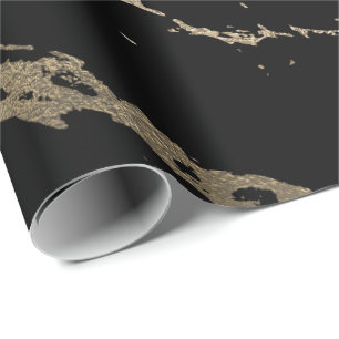 Papel De Presente Encanto brilhante de mármore Dourado de luxe