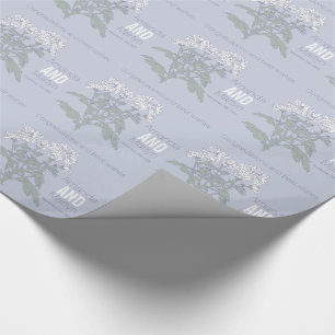 Papel De Presente Encapsulamento de data de nome branco do crisântem