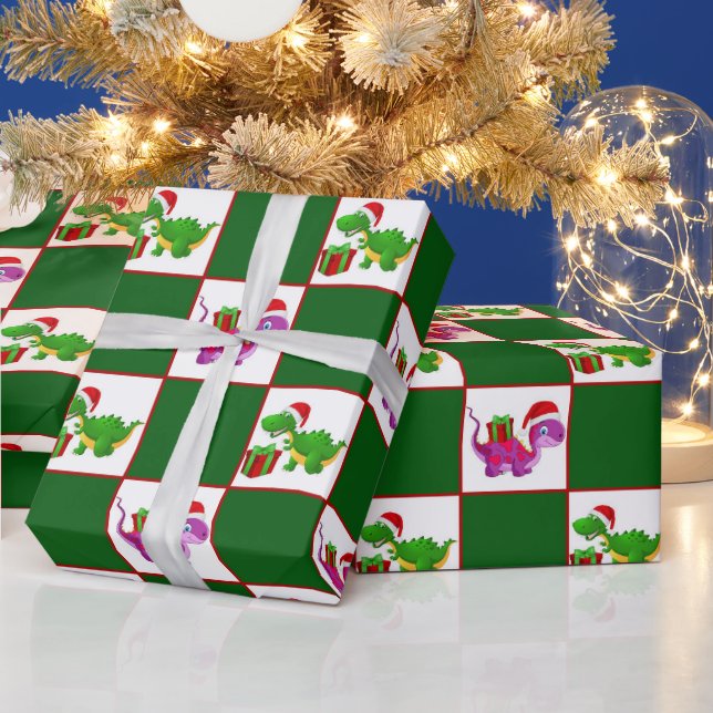 Papel De Presente Encapsulamento de festas de padrões de dinossauros (Feriados)