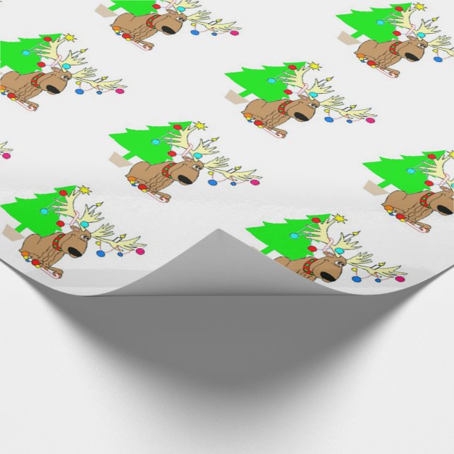 Papel De Presente Encerramento de presente de Natal/Reindeer (Ponta)