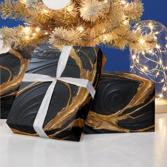 Papel De Presente Enchanted Ornament Golden Holiday Gift Wrap (Feriados)