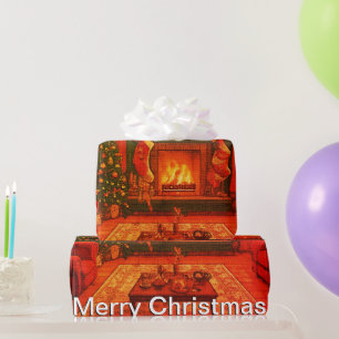 Papel De Presente Encontro Familiar Aconchegante de Natal