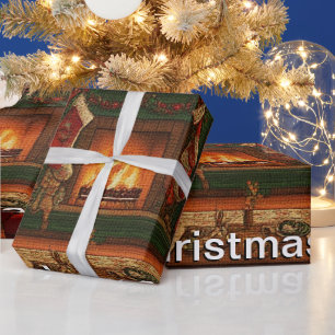 Papel De Presente Encontro Familiar Aconchegante de Natal