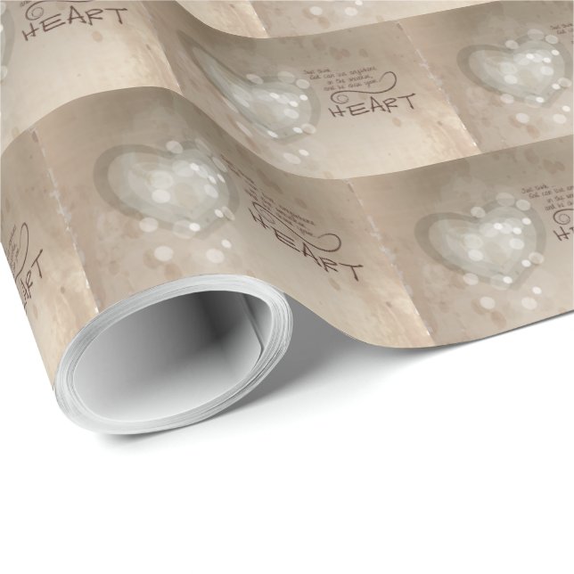 Papel De Presente Encorajamento Religioso do Coração, Grunge (Ponta do rolo)