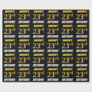 Papel De Presente Enegreça, falso/ouro de imitação, "2ó ANIVERS