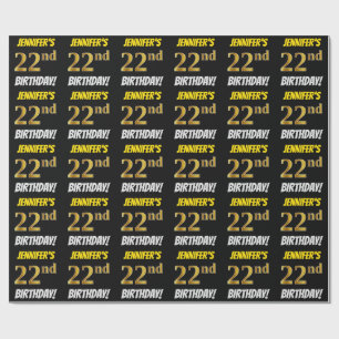 Papel De Presente Enegreça, falso/ouro de imitação, "2ò ANIVERS