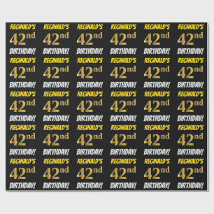 Papel De Presente Enegreça, falso/ouro de imitação, "42nd