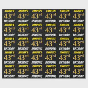 Papel De Presente Enegreça, falso/ouro de imitação, "43rd