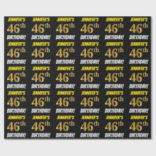 Papel De Presente Enegreça, falso/ouro de imitação, "46th