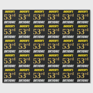 Papel De Presente Enegreça, falso/ouro de imitação, "53rd