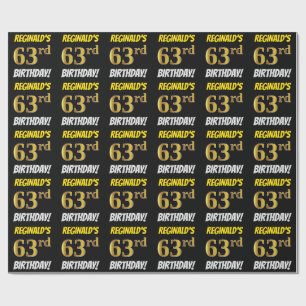 Papel De Presente Enegreça, falso/ouro de imitação, "63rd