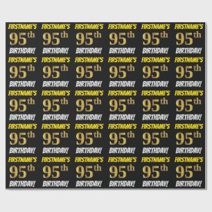 Papel De Presente Enegreça, falso/ouro de imitação, "95th
