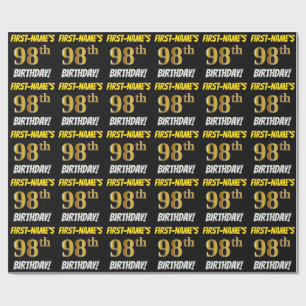 Papel De Presente Enegreça, falso/ouro de imitação, "98th