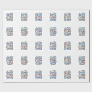 Papel De Presente Energia de Mãe Unicórnio Kawaii Design Vetorial_1