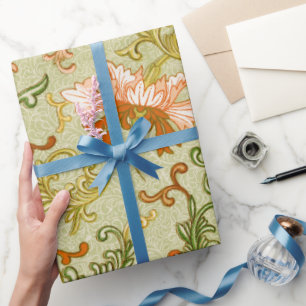 Papel De Presente Enfeite Chinês Antigo Jones Flores