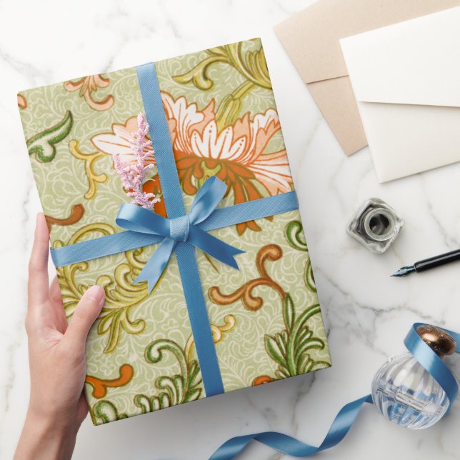 Papel De Presente Enfeite Chinês Antigo Jones Flores (Presentear)