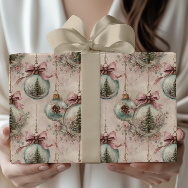 Papel De Presente Enfeite de árvore de Natal vitoriano antigo (Criador carregado)
